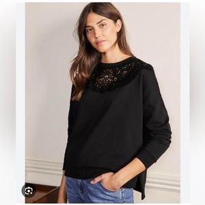 Boden interest lace detail sweatshirt